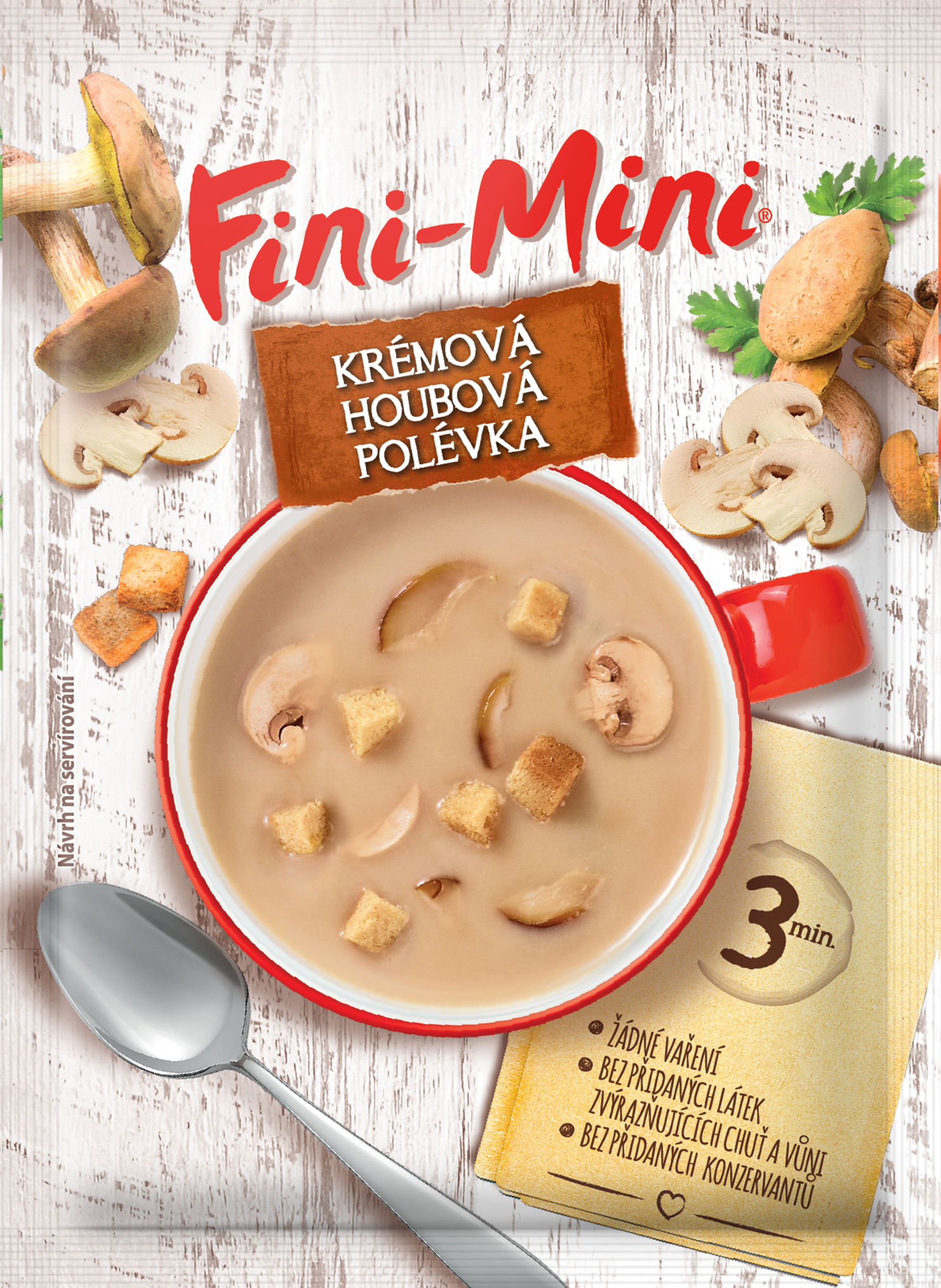 Fini-Mini krémová houbová polévka