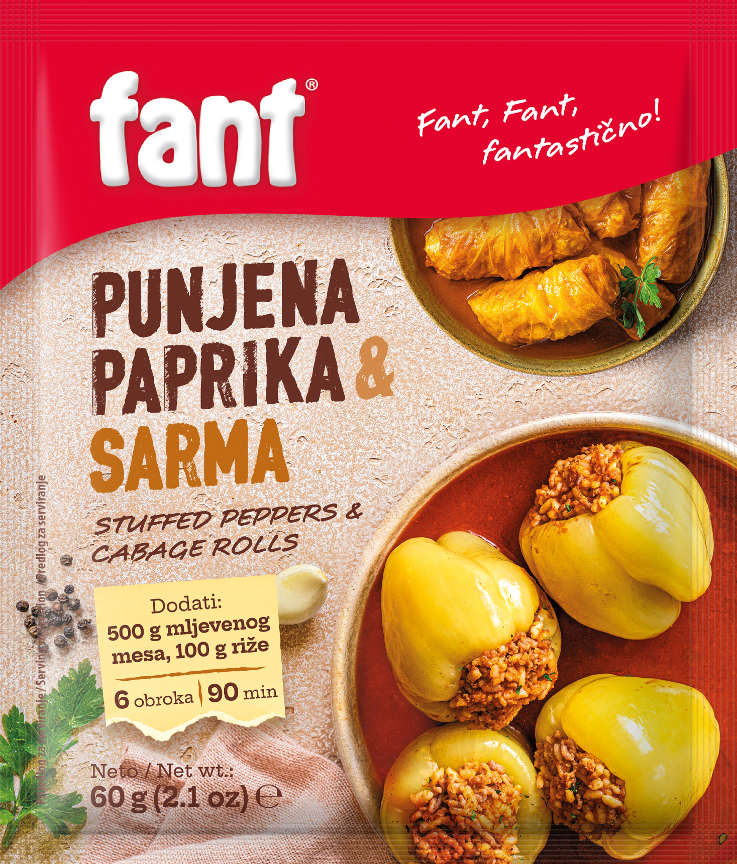 Fant seasoning mix for stuffed peppers and cabbage
