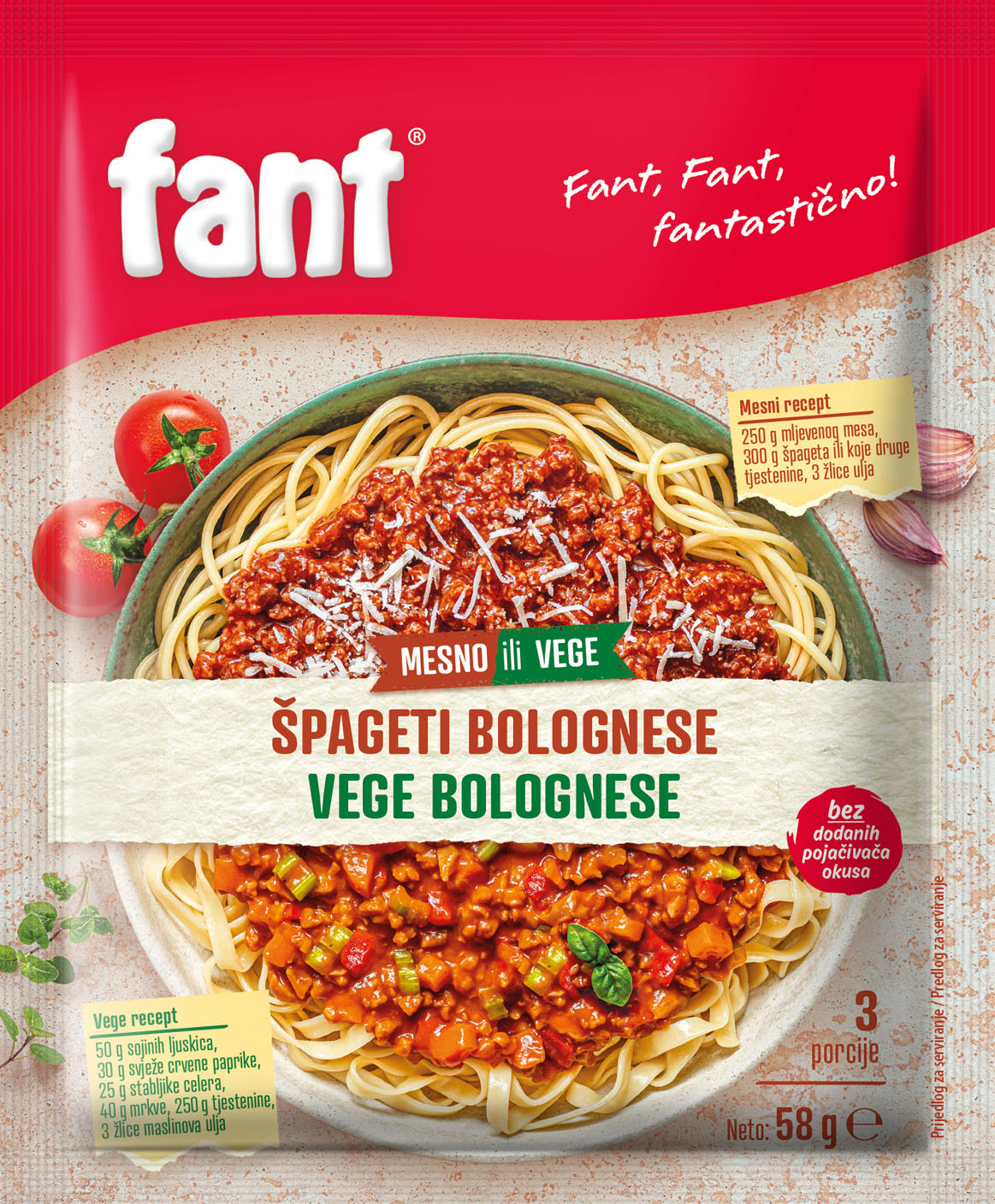 Fant seasoning mix for spaghetti bolognese