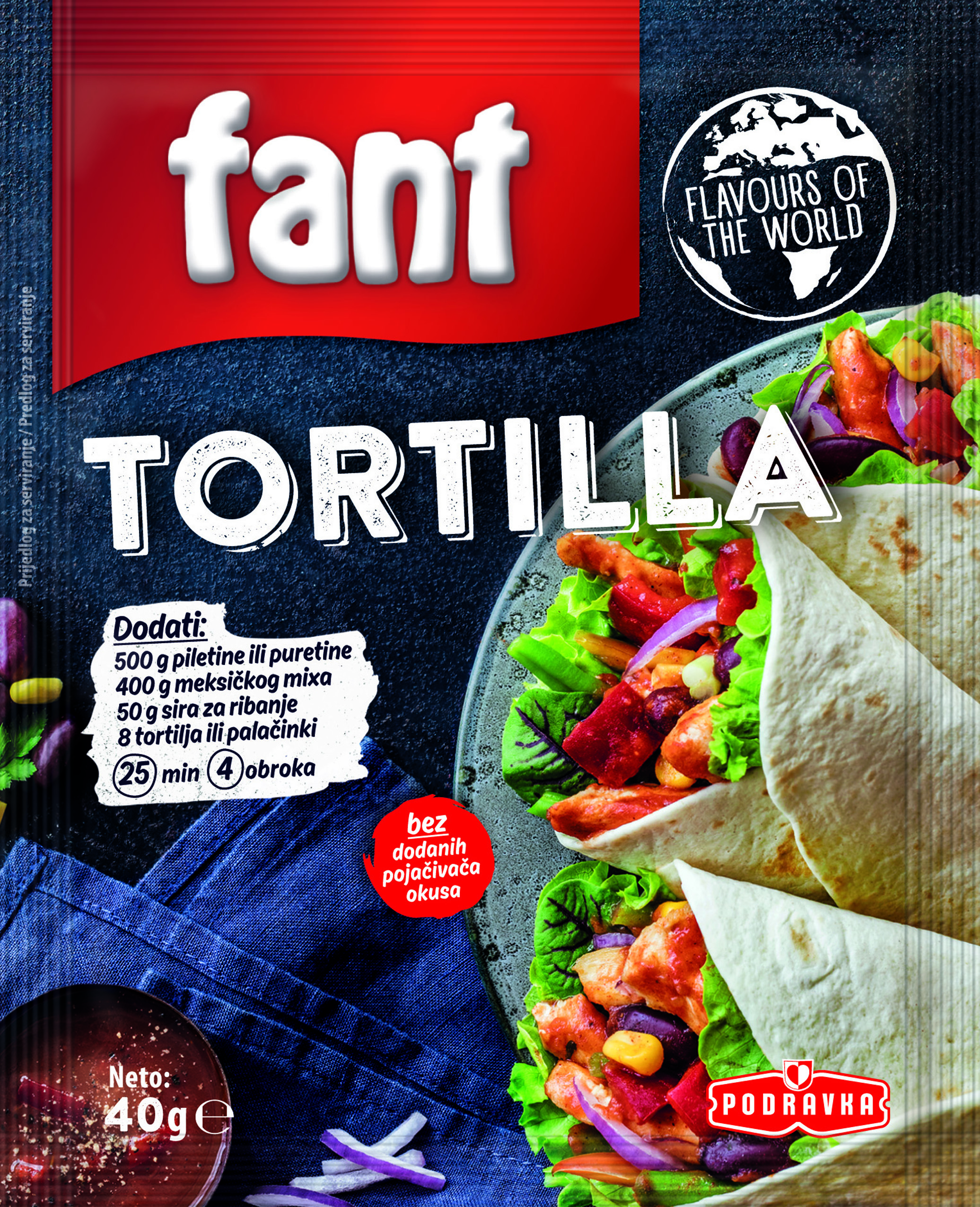 Fant seasoning mix for tortilla