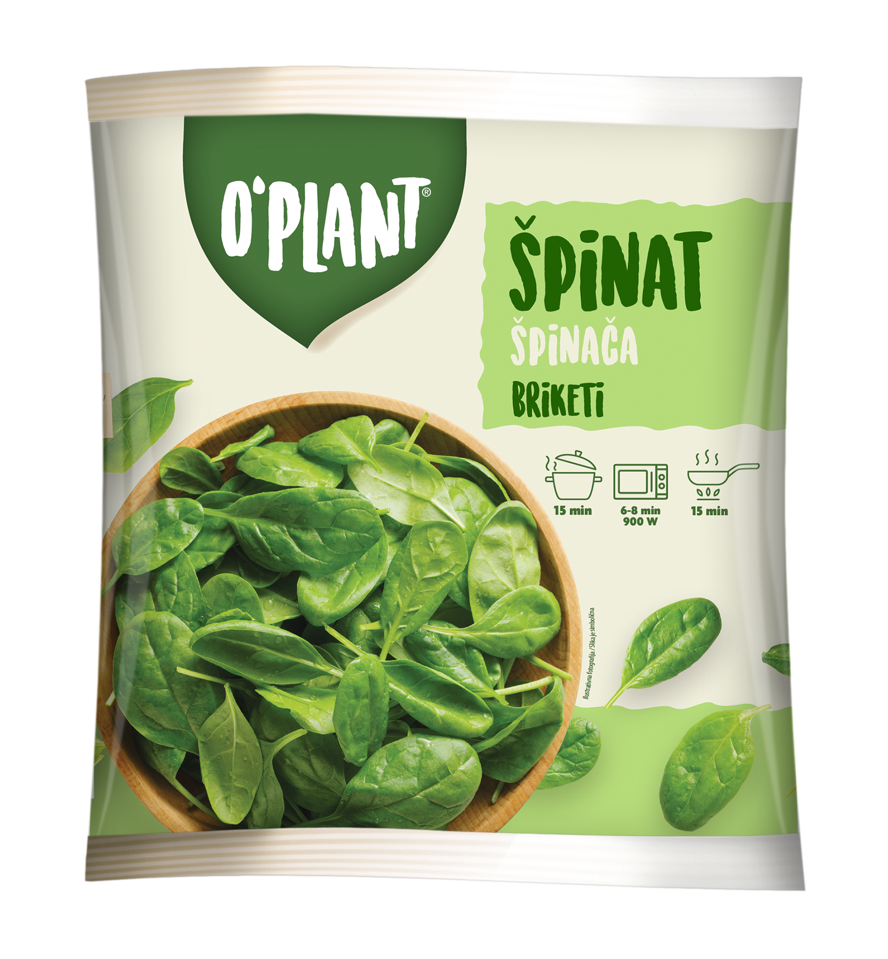 Spinach briquettes